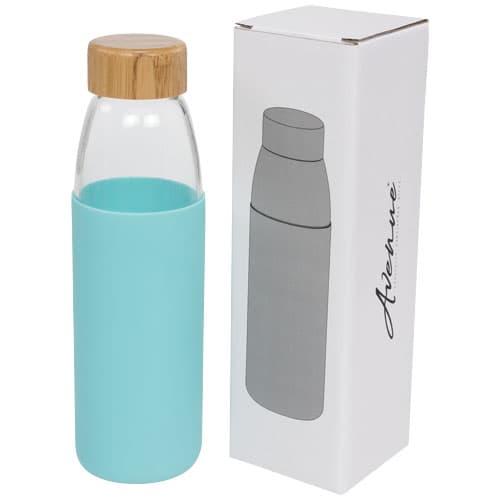 Kai 540 ml Sportflasche aus Glas mit Holzdeckel
