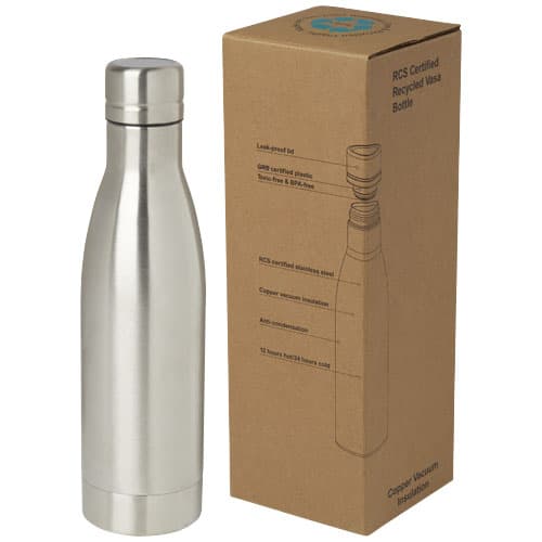 Vasa RCS-zertifizierte Kupfer-Vakuum Isolierflasche aus recyceltem Edelstahl, 500 ml