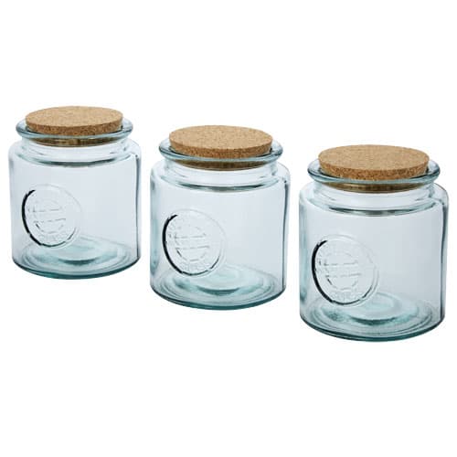 Aire 800 ml 3-teiliges Behälterset aus recyceltem Glas