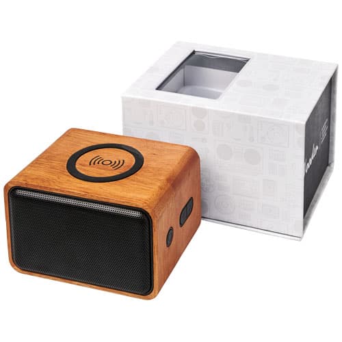 Wooden Lautsprecher mit kabellosem Lade-Pad
