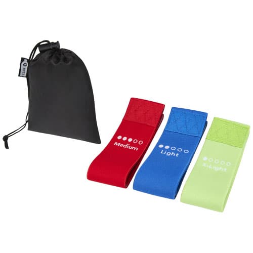 Olivia 3-teiliges Set Yogabänder im rPET Beutel