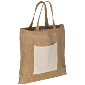 Jutetasche mit Baumwoll Vorfach