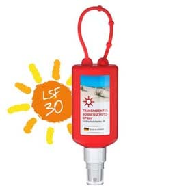 Sonnenschutzspray (LSF 30), 50 ml Bumper rot, Body Label (R-PET)