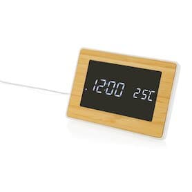 Utah LED-Uhr aus RCS rKunststoff & Bambus, braun