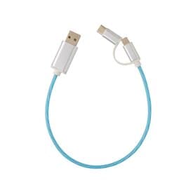 3-in-1 leuchtendes Kabel, blau