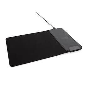 Mousepad mit 15W Wireless Charging und USB Ports, schwarz