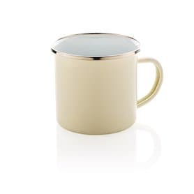 Vintage Emaille Becher, weiß