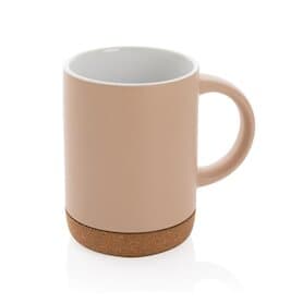 Keramikbecher mit Korkboden, braun