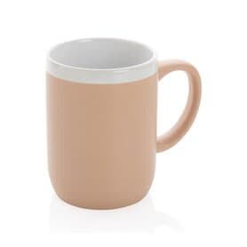 Keramiktasse mit weißem Rand, weiß