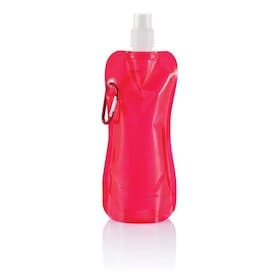 Faltbare Wasserflasche mit Karabiner, rot