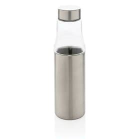 Hybrid auslaufsichere Glas und Vakuum-Flasche, silber