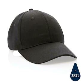 Impact 6 Panel Kappe aus 280gr rCotton mit AWARE™ Tracer, schwarz