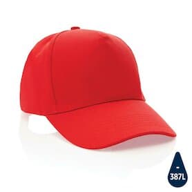 Impact 5 Panel Kappe aus 280gr rCotton mit AWARE™ Tracer, rot