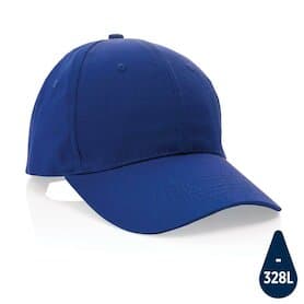 Impact 6 Panel Kappe aus 190gr rCotton mit AWARE™ Tracer, blau