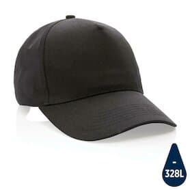 Impact 5 Panel Kappe aus 190gr rCotton mit AWARE™ Tracer, schwarz
