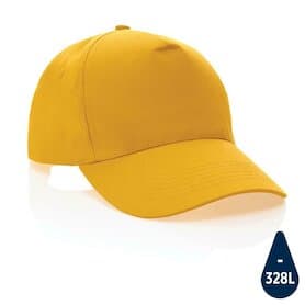 Impact 5 Panel Kappe aus 190gr rCotton mit AWARE™ Tracer, gelb