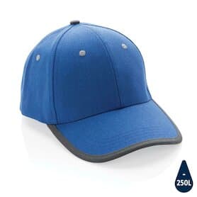 Impact AWARE™ 280gr Brushed rCotton 6 Panel Kontrast-Cap, blau