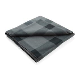 Weiche karierte Fleece-Decke, anthrazit