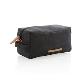 Canvas Kulturtasche, PVC-frei, schwarz
