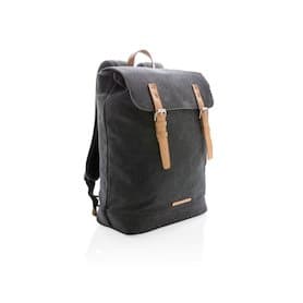 Canvas Laptop-Rucksack, PVC-frei, schwarz