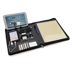 Tech Portfolio mit Powerbank, schwarz