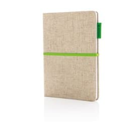 A5 Jute Notizbuch, grün