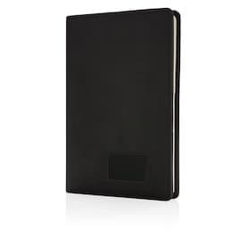 Notizbuch mit leuchtendem Logo, schwarz