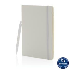 Antimikrobielles A5 Softcover Notizbuch mit X3 Stift, weiß