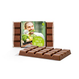 Design Schokolade mit Banderole Alpenvollmilch