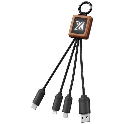 SCX.design C19 Easy to Use Kabel aus Holz mit Leuchtlogo