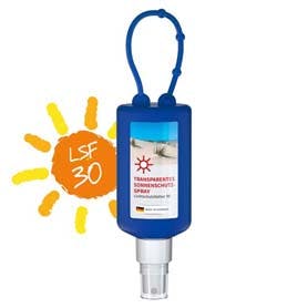Sonnenschutzspray (LSF30), 50 ml Bumper blau, Body Label (R-PET)