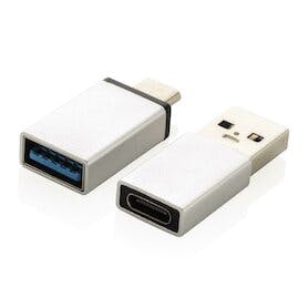 USB-A & Type-C Adapter-Set, silber