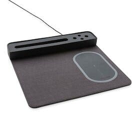 Air Mousepad mit 5W Wireless Charger und USB, schwarz