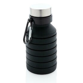 Auslaufgeschützte faltbare Silikonflasche, schwarz