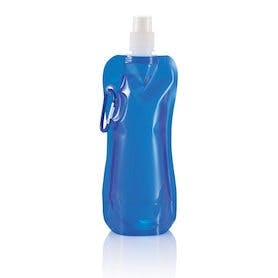 Faltbare Wasserflasche mit Karabiner, blau