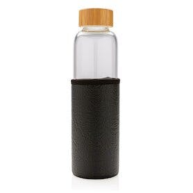 Borosilikat-Glasflasche mit struktriertem PU-Sleeve, schwarz