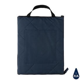 Impact Aware™ RPET faltbare, gesteppte Picknickdecke, navy blau