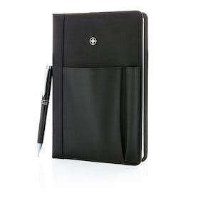 Notizbuch und Stift, schwarz