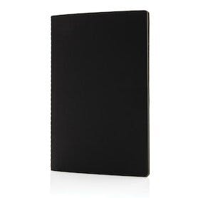 Softcover PU Notizbuch mit farbigem Beschnitt, schwarz