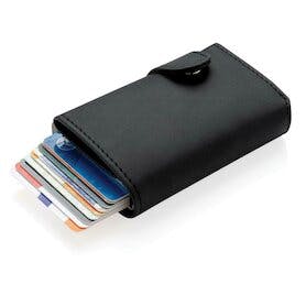 Aluminium RFID Kartenhalter mit PU-Börse, schwarz