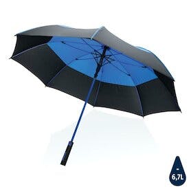 27" Impact AWARE™ RPET 190T Auto-Open Stormproof-Schirm, blau